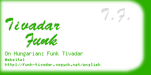 tivadar funk business card